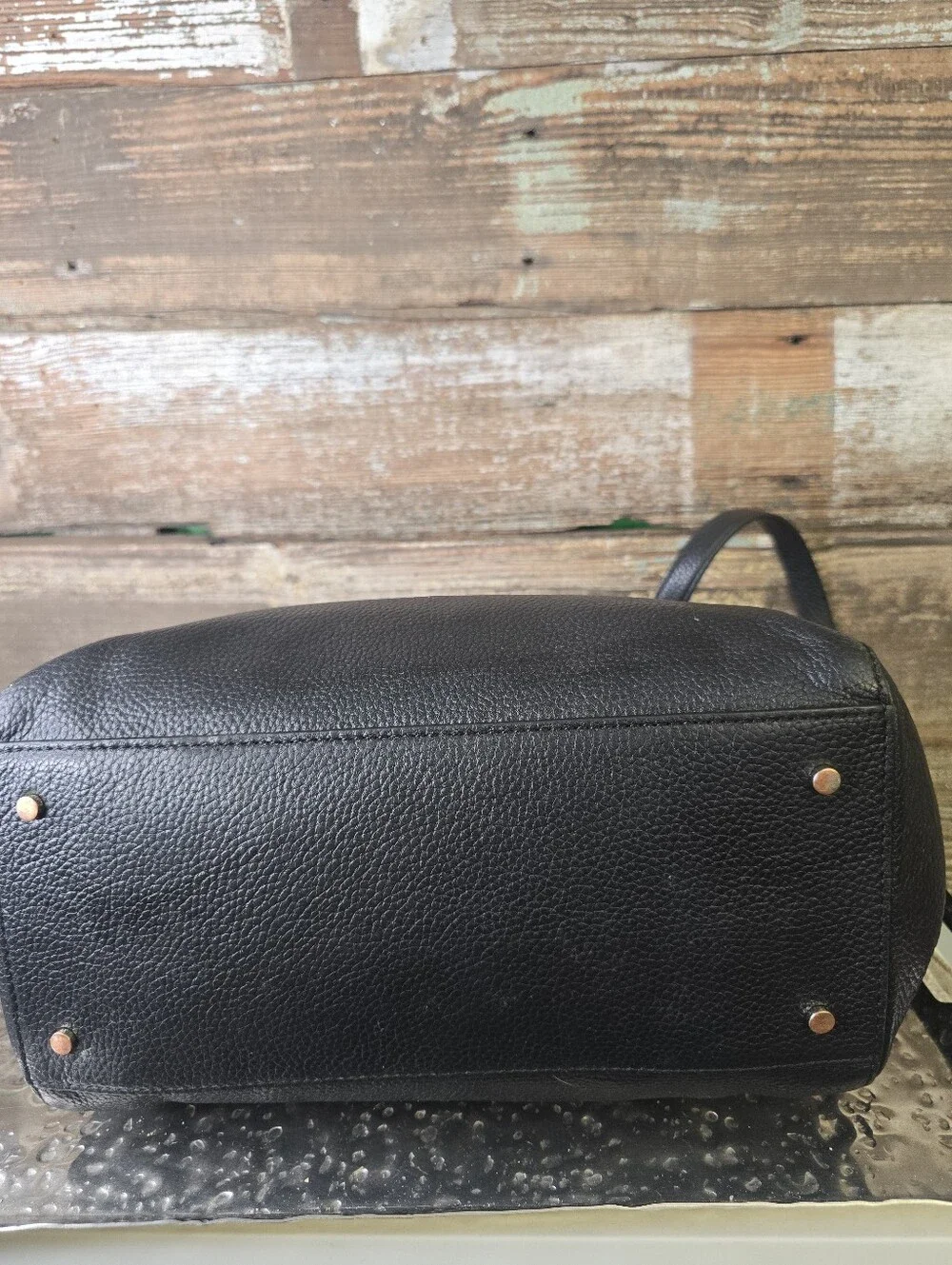 Kate Spade New York Black Pebbled Logo Large Zip Tote Bag